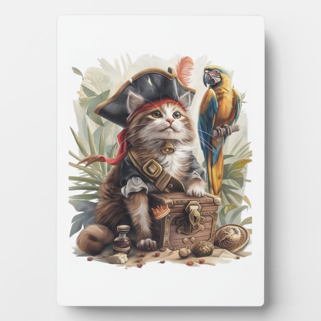 Placa Expositora Tesoro de Gato Pirata (Frente)