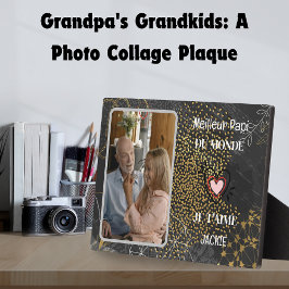 Placa Expositora Tesoros intemporales: Abuelo y foto personalizados