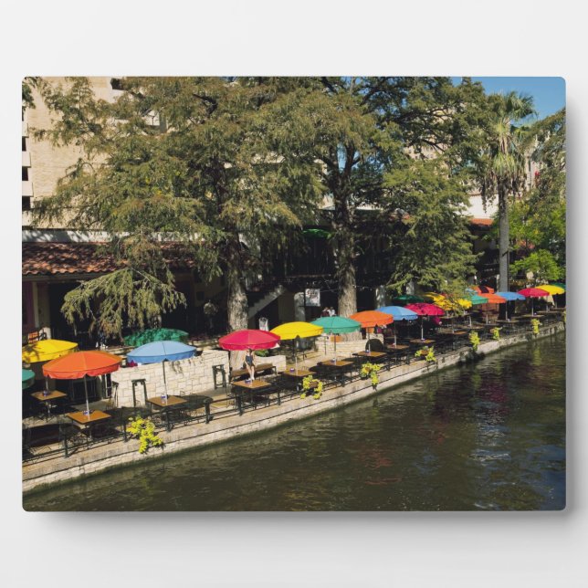 Placa Expositora Texas, Riverwalk, cenando a orillas del río (Frente)
