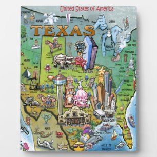 Placa Expositora Texas USA Map