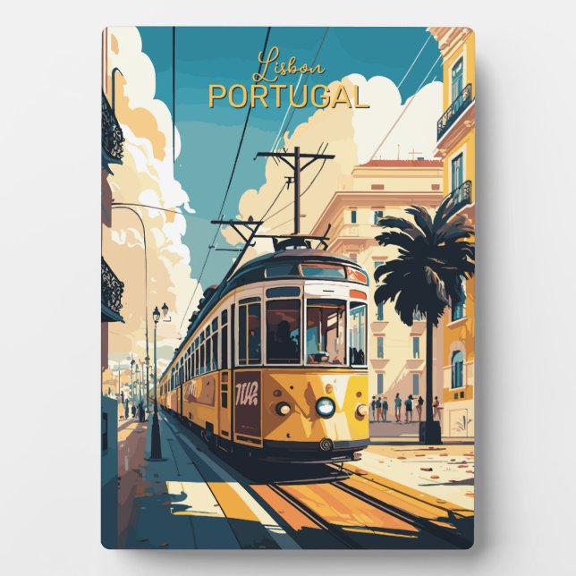 Placa Expositora Texto personalizado Lisboa Portugal (Frente)