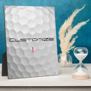Placa Expositora Textura de pelota de golf blanca con hoyuelos Nomb