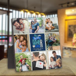 Placa Expositora The Best Father ever Collage 8 Photos gift for Dad<br><div class="desc">Show your love for Dad with this beautiful personalized "the best father ever" photo collage design. The design features a fun and stylish typographic design in navy and light blue. Personalize with the established year, along with 8 of your own special family photos. Create a truly personalized gift for Dad....</div>