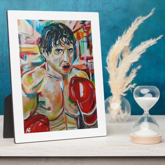 Placa Expositora The Boxer Painting by Alfred Fox (Lado)