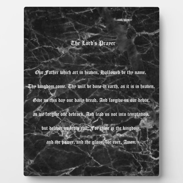 PLACA EXPOSITORA THE LORD'S PRAYER BLACK MARBLE LOOK   (Frente)