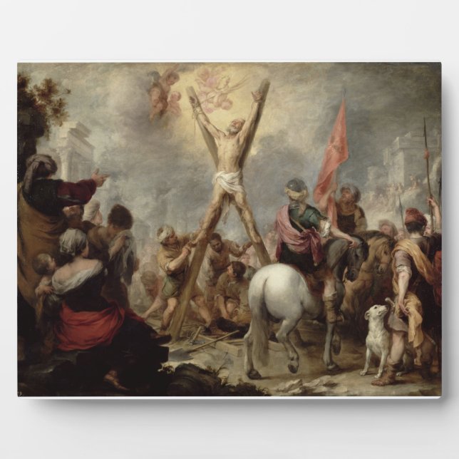 Placa Expositora The Martyrdom of St. Andrew, 1675-82 (oil on canva (Frente)