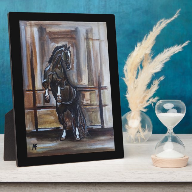 Placa Expositora The Wild Horse Painting by Alfred Fox (Lado)
