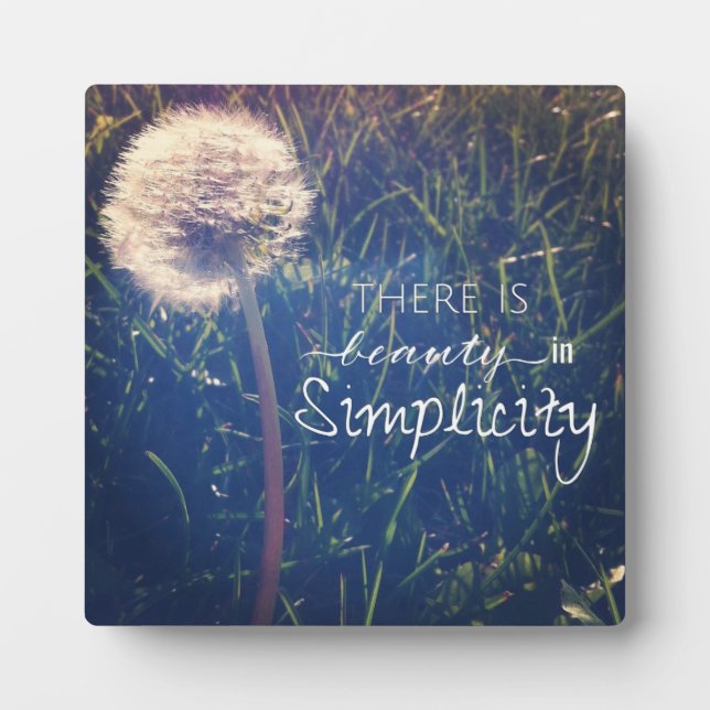 Placa Expositora There Is Beauty In Simplicity (Frente)