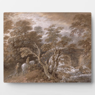 Placa Expositora Thomas Gainsborough Un estanque de bosques con r