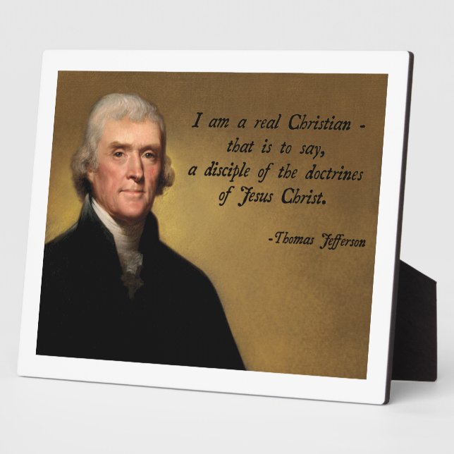 Placa Expositora Thomas Jefferson Jesus Christ (Lado)