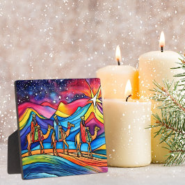 Placa Expositora Three Wise Men Colorful Christmas Holiday 
