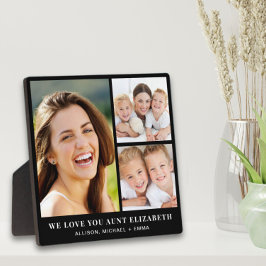 Placa Expositora Tía Te Ama 3 Collage de fotos Negro