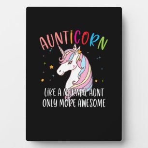 Placa Expositora Tía unicornio linda como una tía normal solo que m