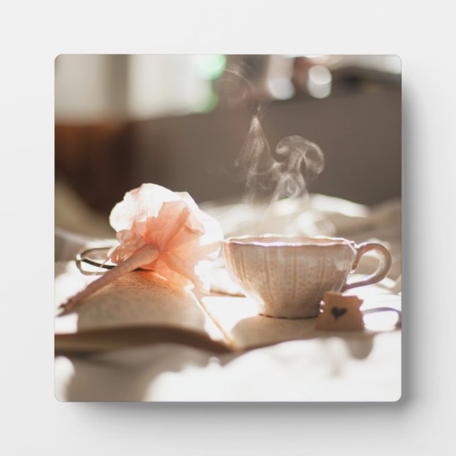 Placa Expositora Tiempo de té con un buen libro (Frente)