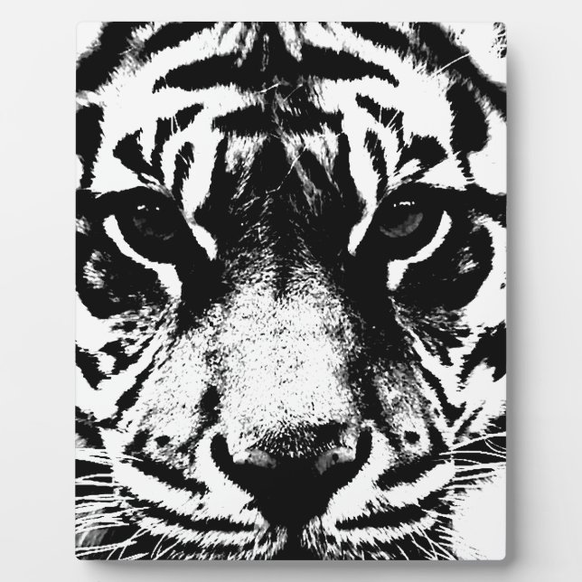 Placa Expositora Tigre blanco y negro (Frente)