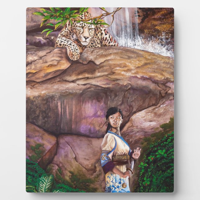 Placa Expositora Tigre budista zen y fresa (Frente)