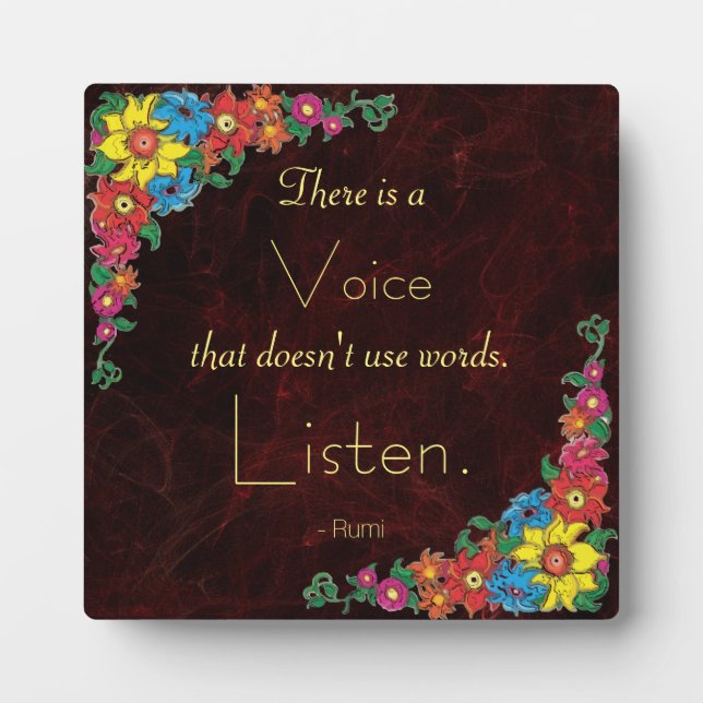 Placa Expositora Tipografía: Cita Inspiradora del poeta Rumi (Frente)