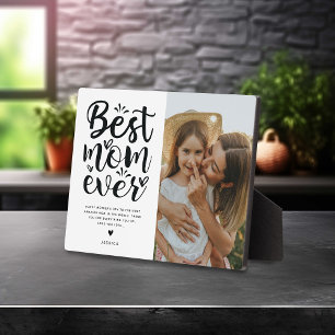 Placa Expositora Tipografía de Moda Mejor Mamá del Mundo Foto y Men