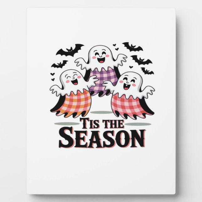 Placa Expositora Tis The Season Checkered Halloween (Frente)