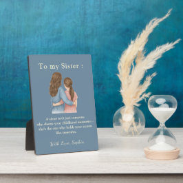 Placa Expositora To My Sister – Custom Photo Message Plaque