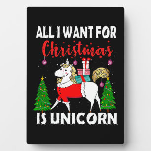 Placa Expositora Todo lo que quiero para Navidad es un unicornio