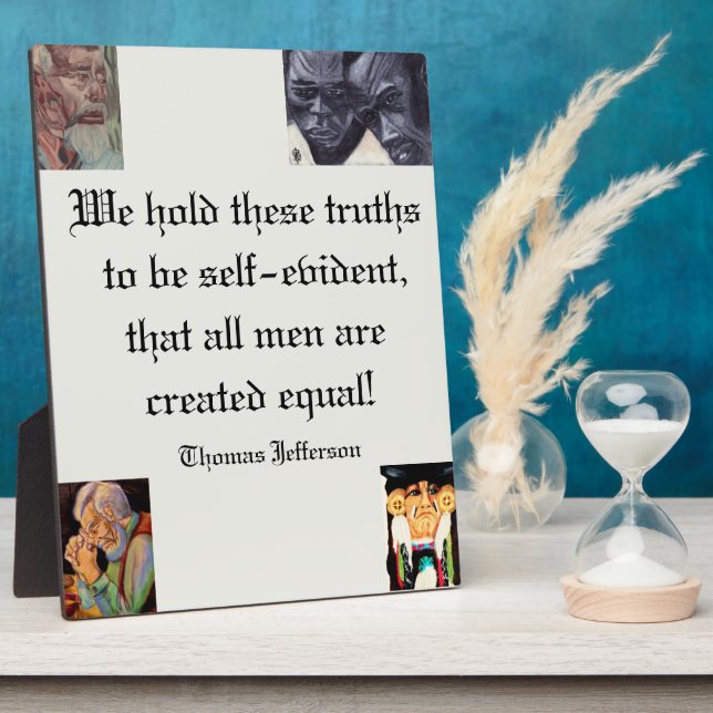 PLACA EXPOSITORA TODOS LOS HOMBRES SON IGUALES  (Lado)