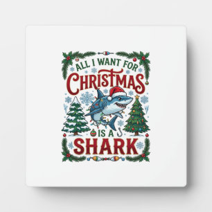 Placa Expositora Todos Quieren Tiburones De Navidad Árboles De Pino