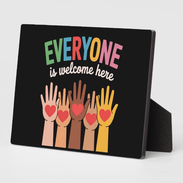Placa Expositora Todos son bienvenidos aquí (Lado)
