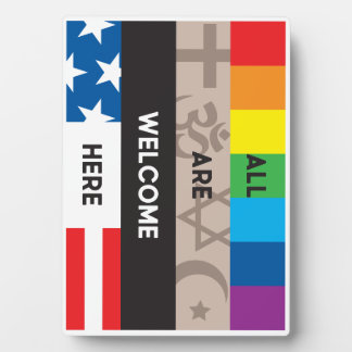 Placa Expositora Todos Son Bienvenidos Aquí Rótulo De Comida 7x5