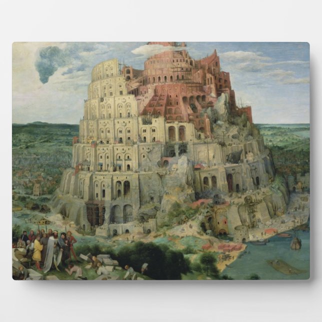 Placa Expositora Torre de Babel, 1563 (aceite en panel) (Frente)