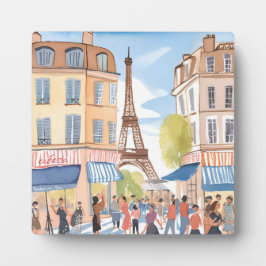 Placa Expositora Torre Eiffel Francia de París | Arte de acuarela p