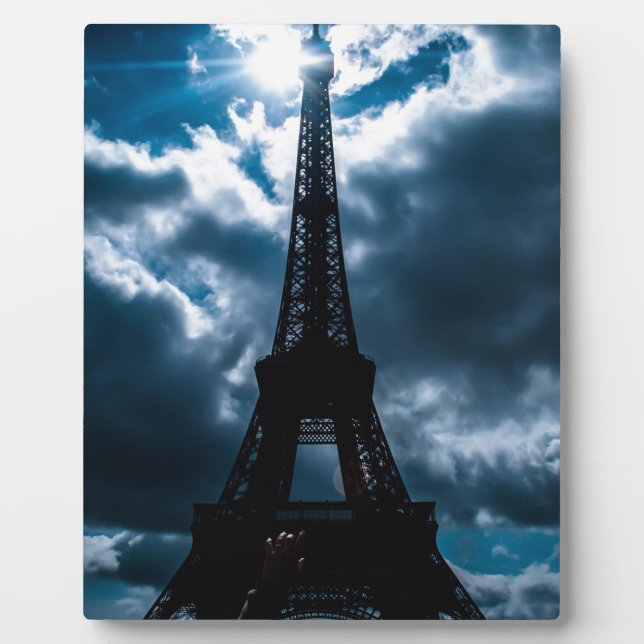 Placa Expositora Torre Eiffel Noche Azul (Frente)
