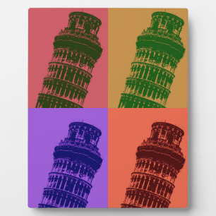 Placa Expositora Torre inclinada de arte pop de Pisa