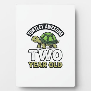 Placa Expositora Tortuga Cumpleaños De Dos Años De Edad Grabado Vin