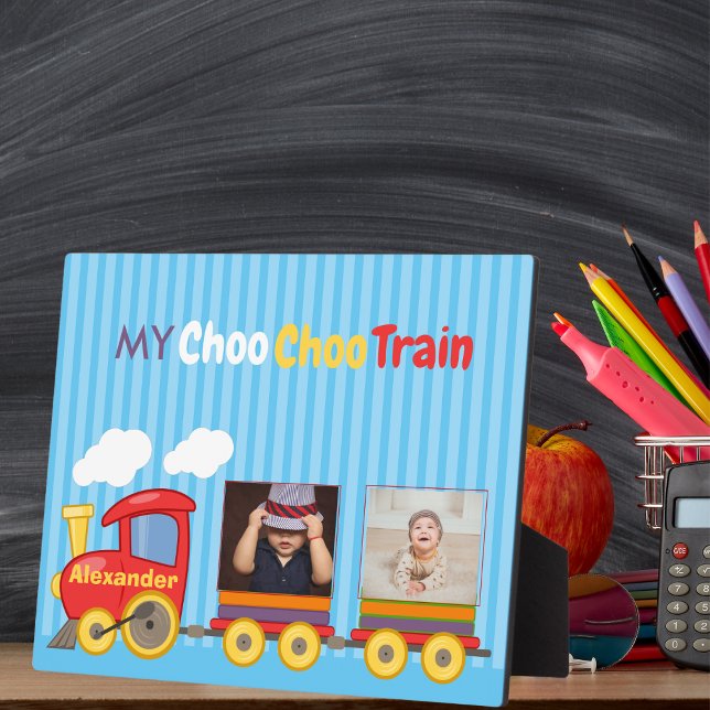 Placa Expositora Toy Train Toddler Boys Birthday Blue (Subido por el creador)