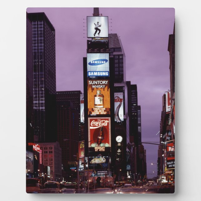 Placa Expositora Tráfico de New York Times Square por la noche (Frente)