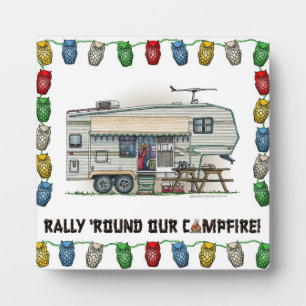 Placa Expositora Trailer de Viaje de Camper RV Cute Vintage 5ª Rued