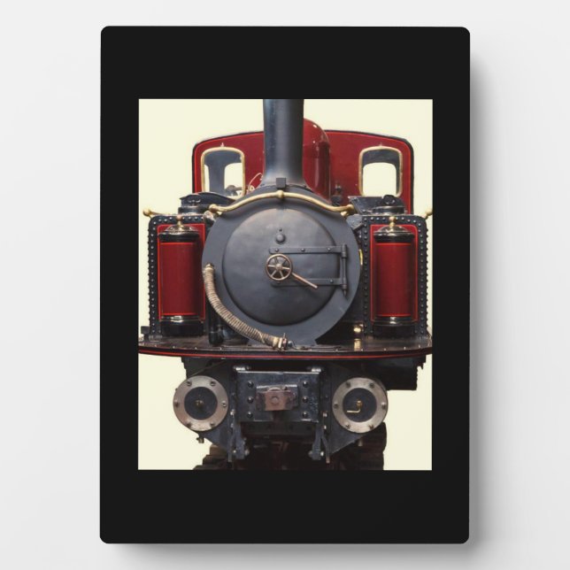 Placa Expositora Tren Azul y Rojo  (Frente)