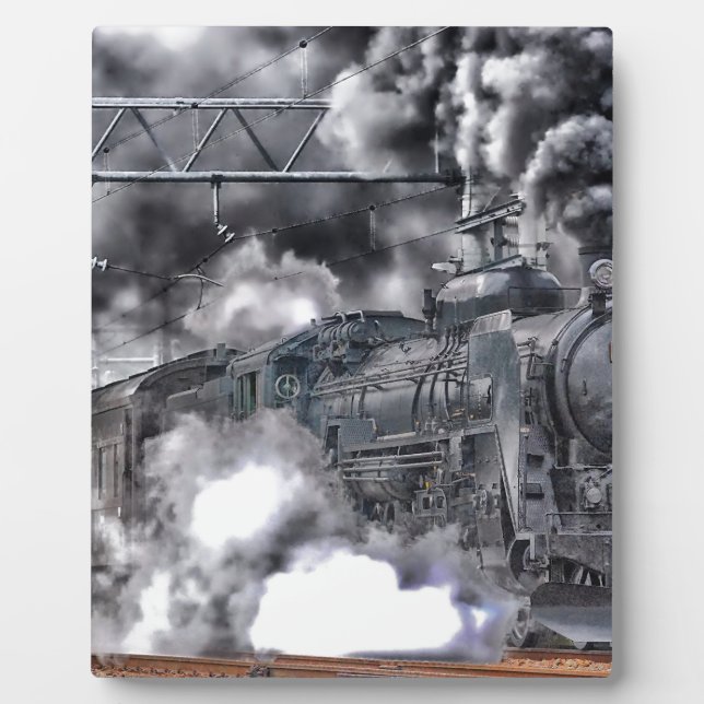 Placa Expositora Tren de motores de vapor HDR Foto (Frente)