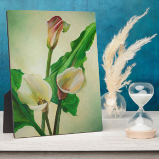 Placa Expositora Tres Calla Lilies Asombroso Acrílico Botánico