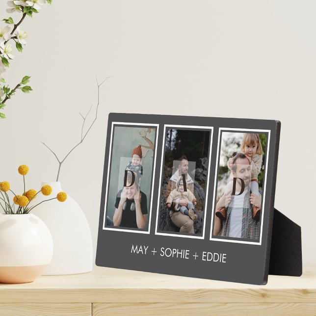 Placa Expositora Tres fotos grises (3) Nombre de la familia del Día (Subido por el creador)