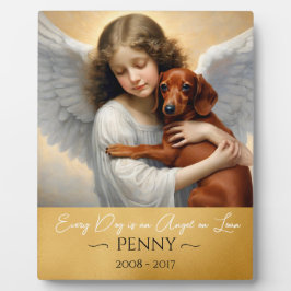 Placa Expositora Tributo por la pérdida del Ilustracion de Dachshun