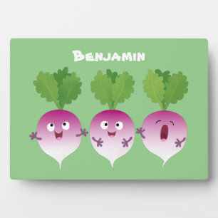Placa Expositora Trío de verduras de nabo lindo personalizado