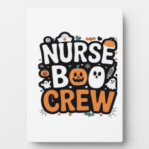 Placa Expositora Tripulación de enfermera Boo Halloween héroe de la