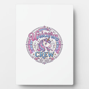Placa Expositora Tripulación de Unicornios Diseño Divertido Bajo De