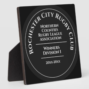 Placa Expositora Trofeo de Ganadores de División de Club de Rugby P