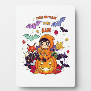 Placa Expositora Truco o trato Halloween lindo