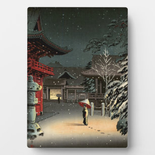 Placa Expositora Tsuchiya Koitsu - Nieve en el santuario de Nezu