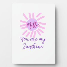 Placa Expositora tú eres mi brillo color púrpura rosa pastel sol ra