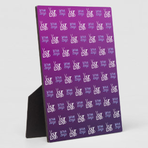 Placa Expositora Tu logotipo 2 imágenes cargadas o logotipos come